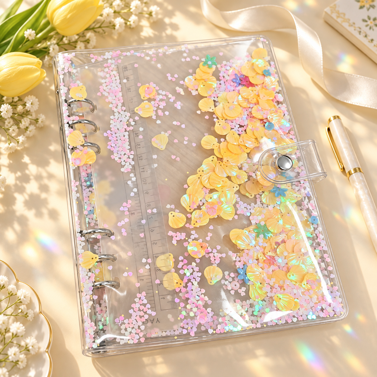 Glitter Shell Photo Card Holder
